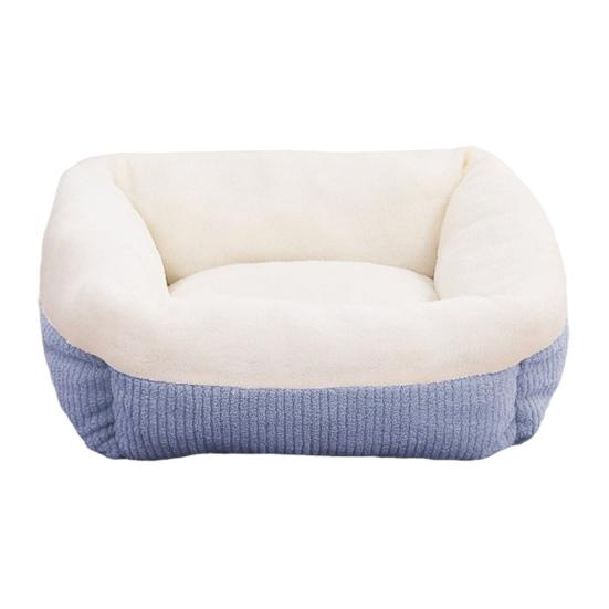 Ортопедический диван-кровать для собаки Пушистая успокаивающая кровать для кошки с приподнятыми бортиками Нескользящее дно Моющаяся теплая лежанка для питомца для маленьких и средних собак и кошек