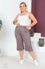 Women's Style Plus Size Pants Large Size Elastic Waist Comfort Model Pocket Comfortable Fit Lycra Cotton Wide Leg Capri