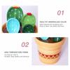 Cartoon Cactus Measuring Spoons Set Lead-free Earthenware Ceramic for Kitchen Home Ornaments