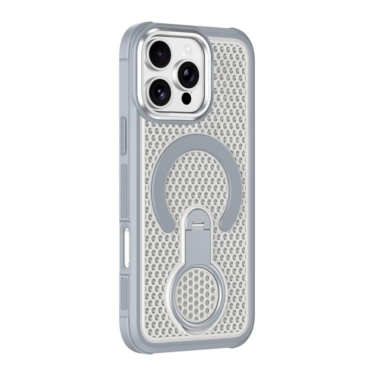 Colorful Hollow‑Cut Cooling Magnetic Phone Case 360° Rotatable Ring‑Holder Anti‑Drop Protective Shell Heat‑Dissipation Cover For iPhone