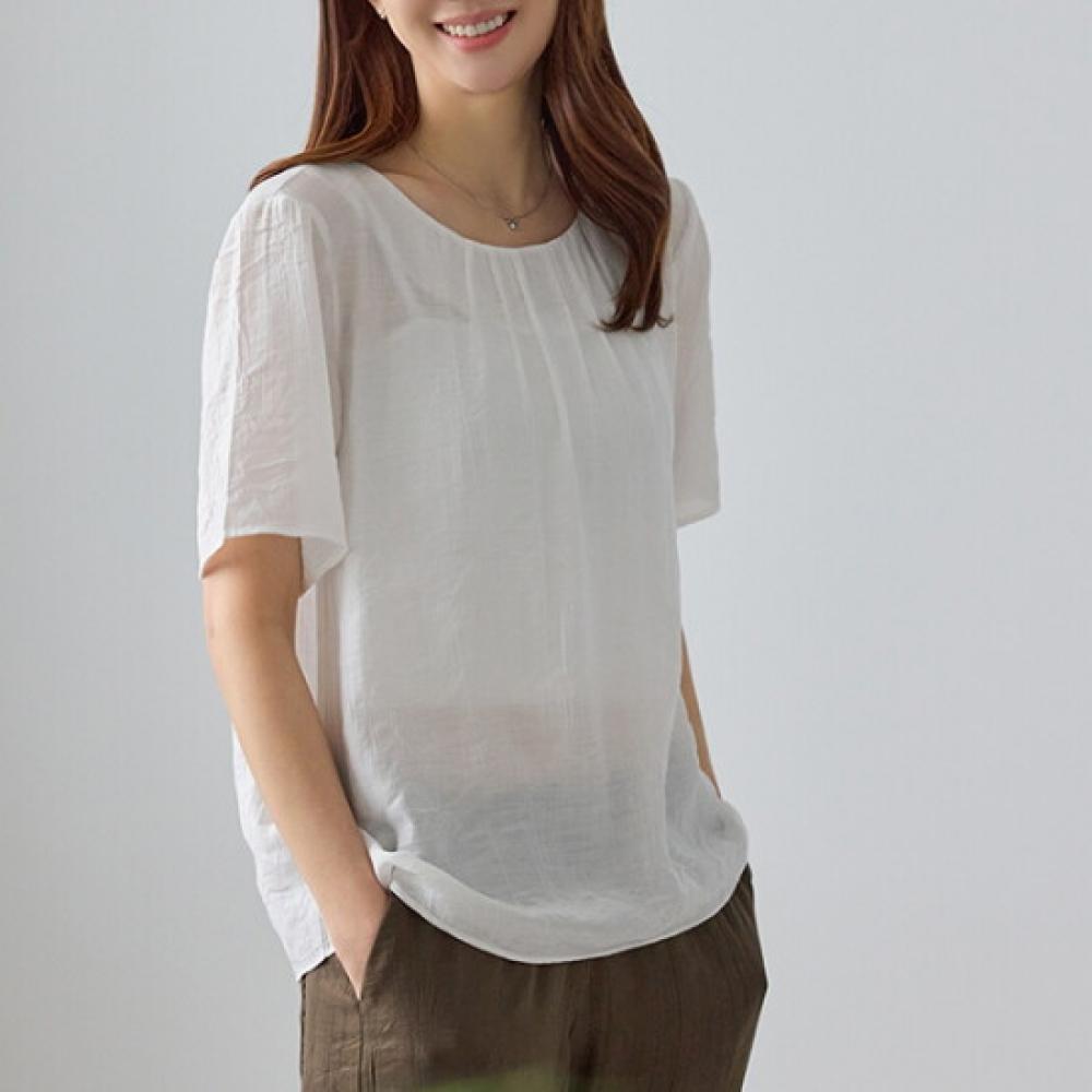 Dedra Mielingkl Linen Short Sleeve Blouse Tbe3043