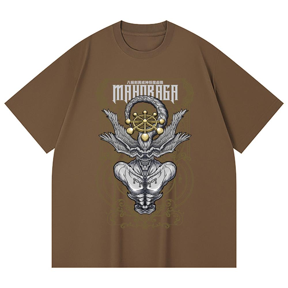 230 Gsm 100% Cotton Jujutsu Kaisen V42 Mahoraga Print Unisex Heavy Cotton T Shirt