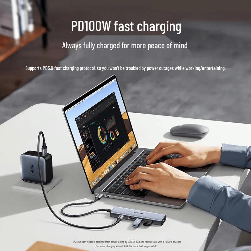 UGREEN Type-C to HDMI USB 3.0 PD Hub with 1.5M Extension Cable