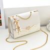 Fashion Ladies Oblique Small Square Bag Girl Shoulder Bag Fringe Pendant PU Polyester