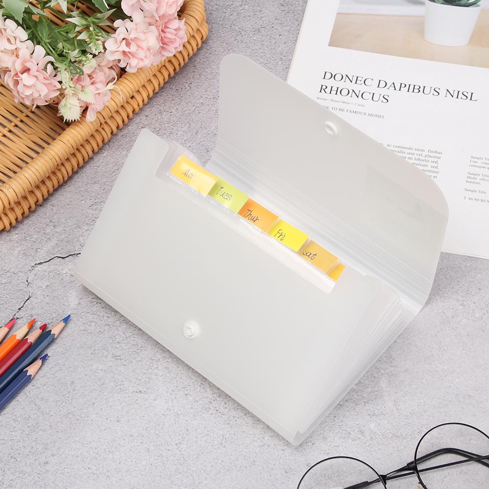 A6 Office Supplies File Case Plastic 12 Pockets File Folder Document Bag Paper Organizer