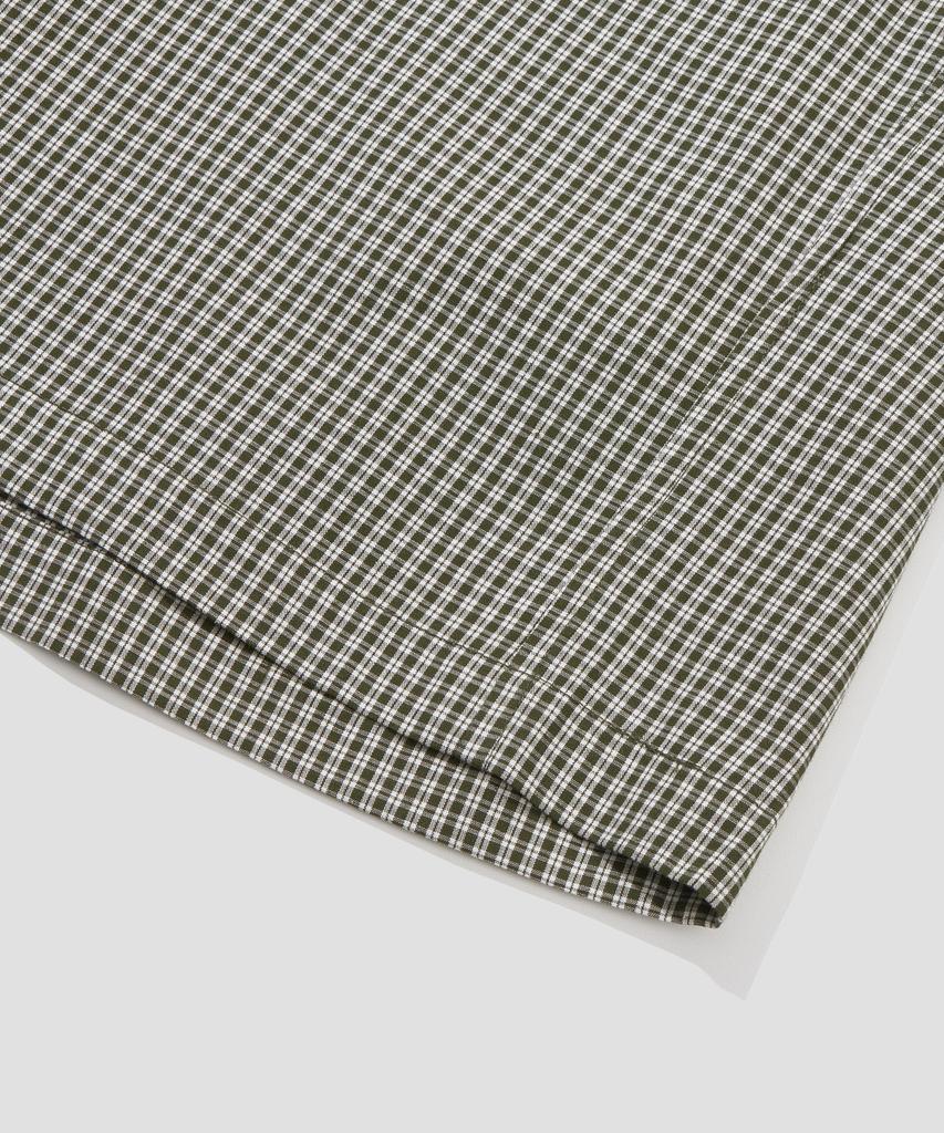 AGOD Crop Half Check Shirt [Khaki]