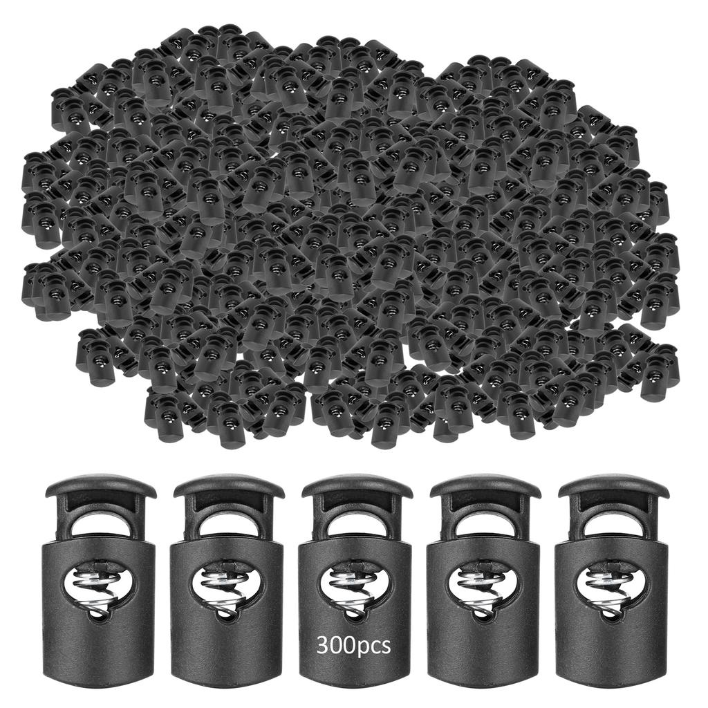 300Pcs Single Hole Spring Cord Locks Nylon Rope Buckle Luggage Clothing AccessoriesLarge
