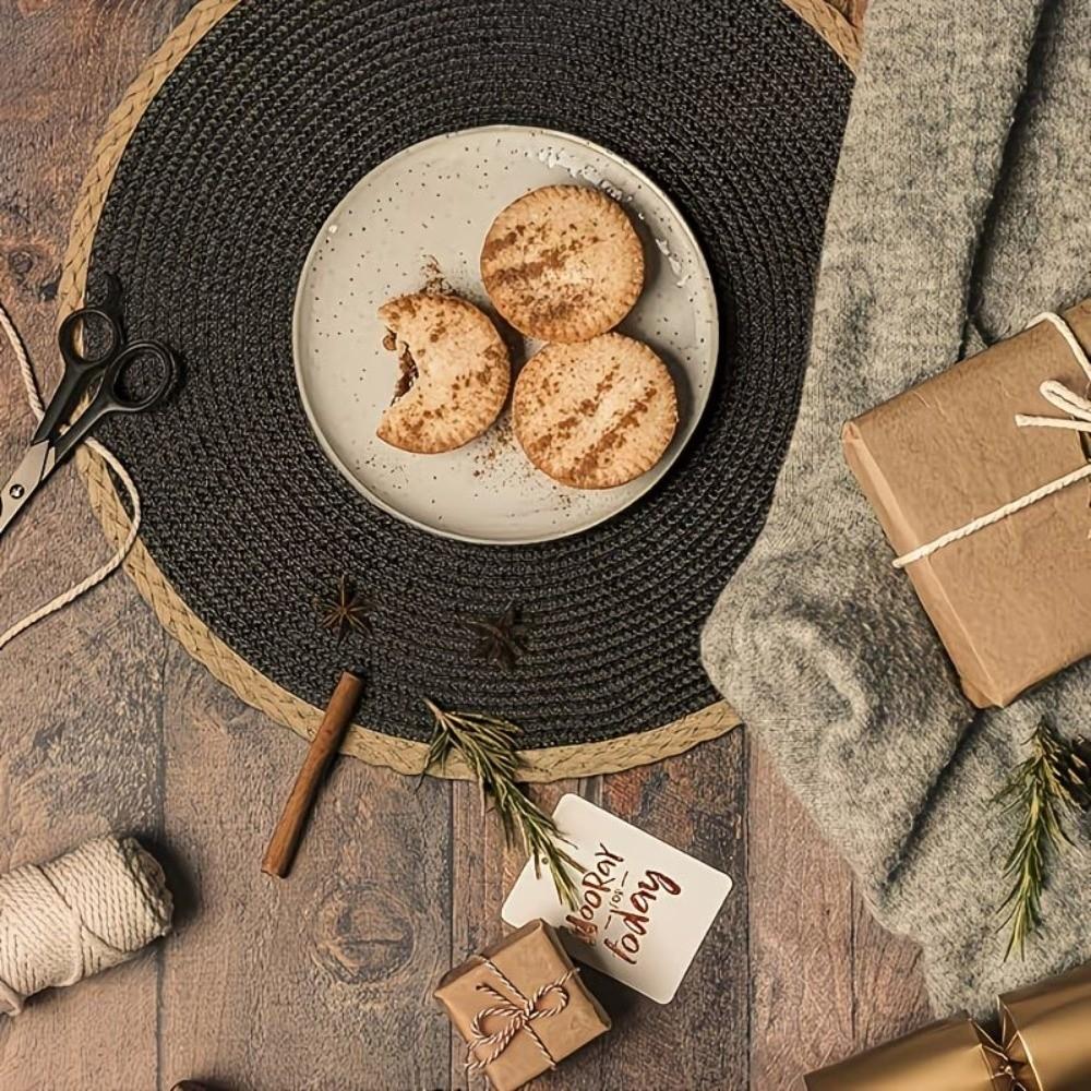 Middle East Style Woven Placemat Heat Insulation Round Dining Mat  Kitchen Supplies