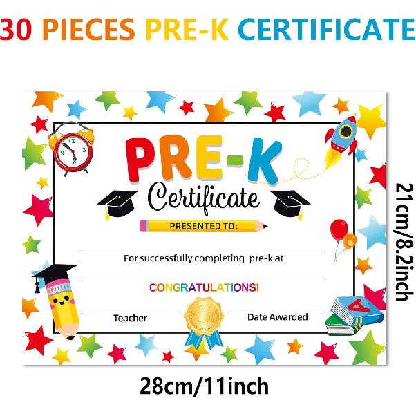 PRE-K Graduation Diploma 2025, Preschool Graduation Award Certificate 2025, Preschool End of School Year Certificate, BYJZ Preschool Graduation