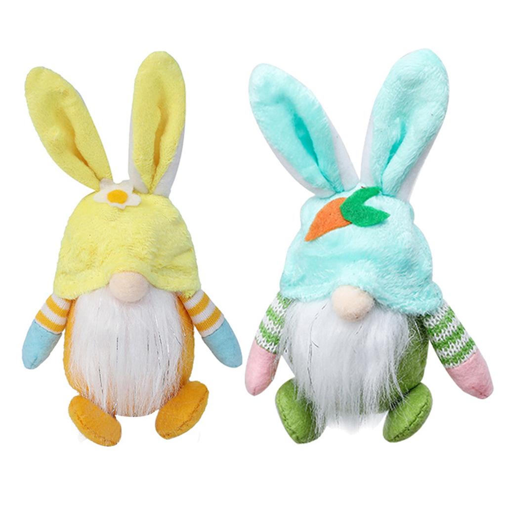 2PCS Easter Day Decorations Toy Ornaments Rudolph Faceless Doll Rudolph Toy Plush Toy Easter Gift For Boys And Girls