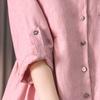 Women Shirt Dress Lapel 3/4 Sleeve High Waist Midi Dress Solid Color Loose Fit Summer Dress Office Lady Wear