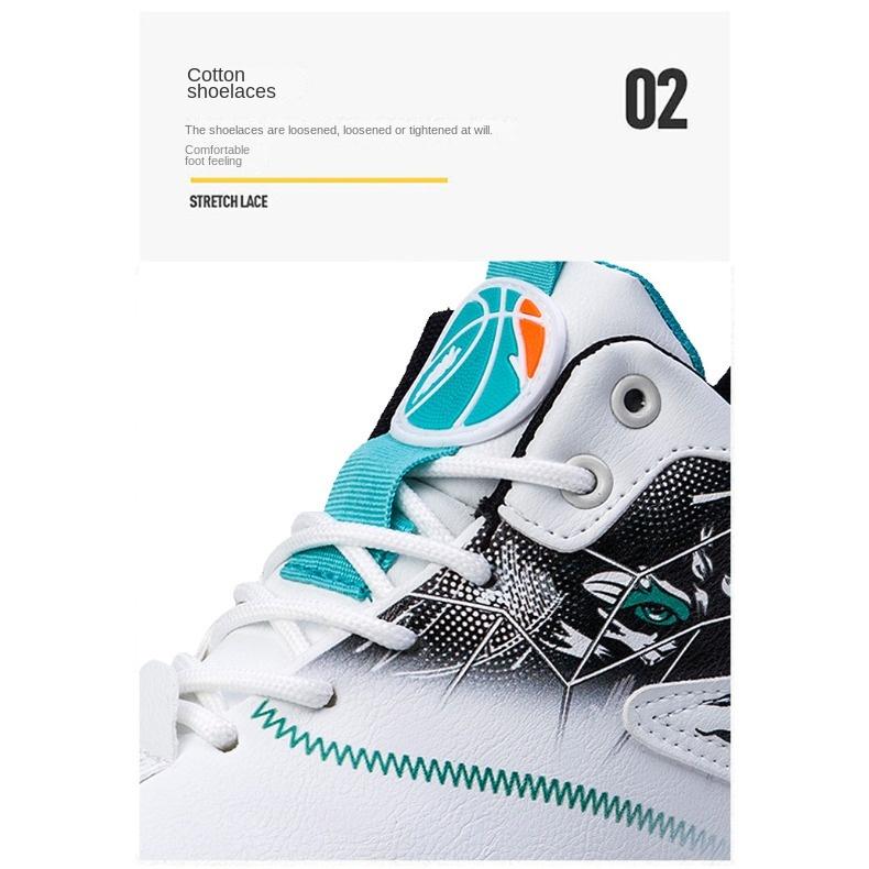 Spring and Autumn Basketball Shoes for Teenagers To Help Outdoor Sports Shoes Breathable Casual Soft Soled Leather Combat Shoes