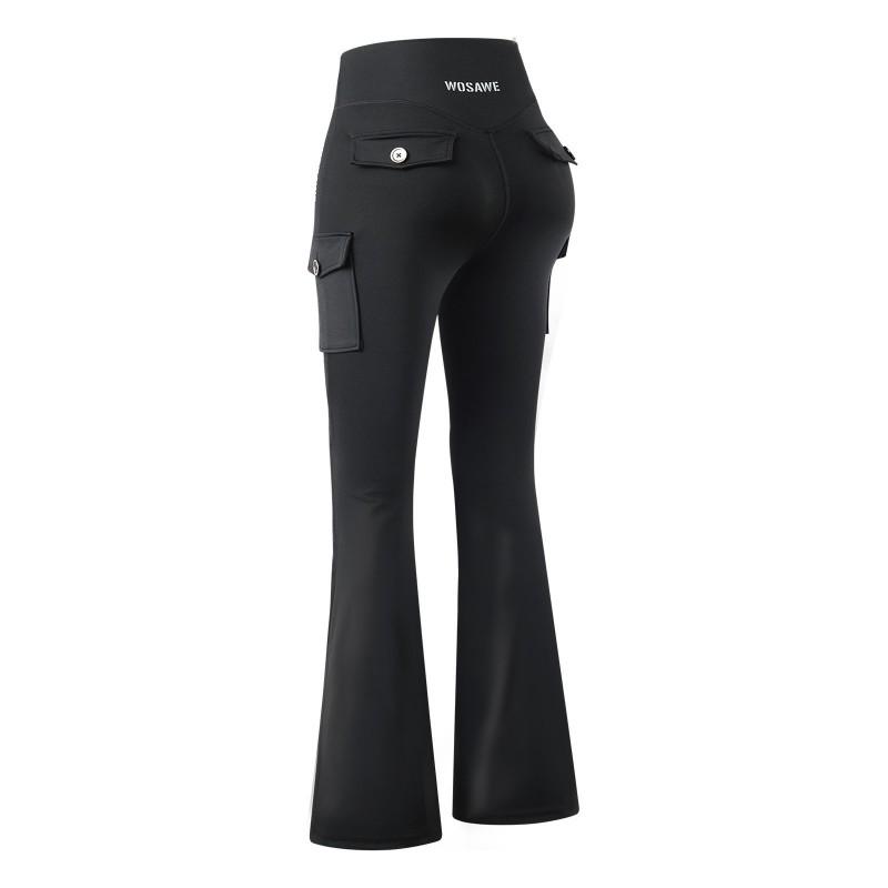 1 Womens High-Waisted Flared Motorcycle Riding Pants With Knee Protection Gear Set Biking Outdoor Sports