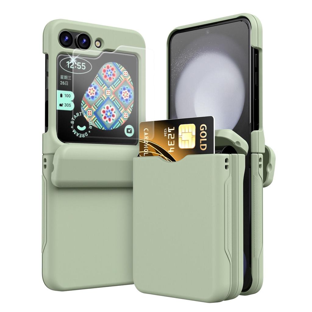 Для Samsung Galaxy Z Flip 6 держатель для карт защитный экран и шарнирный жесткий чехол