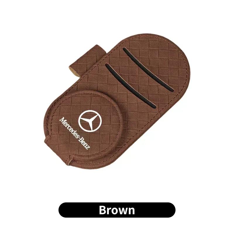 Car Sun Visor Organizer Pen Card Storage Clip Sunglasses Holder For Mercedes Benz AMG A C E Class W201 W210 W108 W204 W205 W203 ac1
