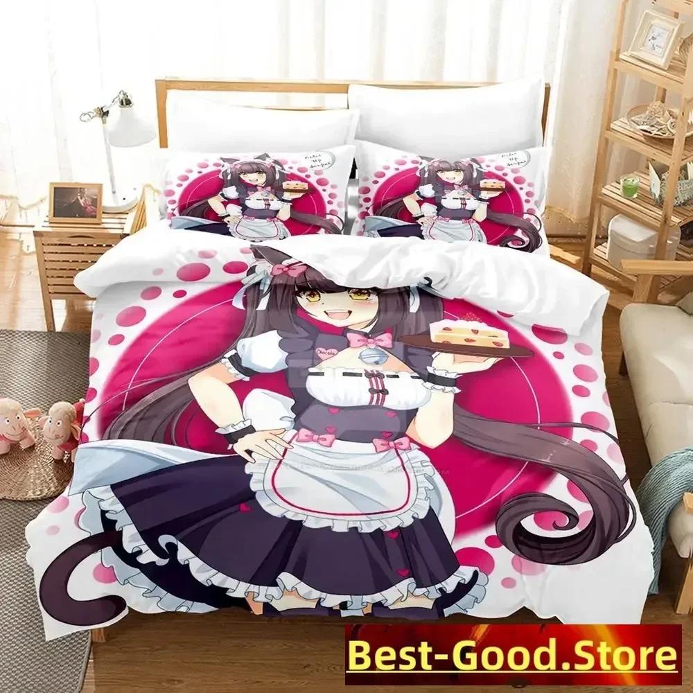 Постельное белье Nekopara Односпальное Полуторное Двуспальное Евро Размер Кинг-Сайз Комплект Постельного Белья Взрослый Детская Спальня Комплекты Пододеяльников Аниме Постельное Белье Кровать