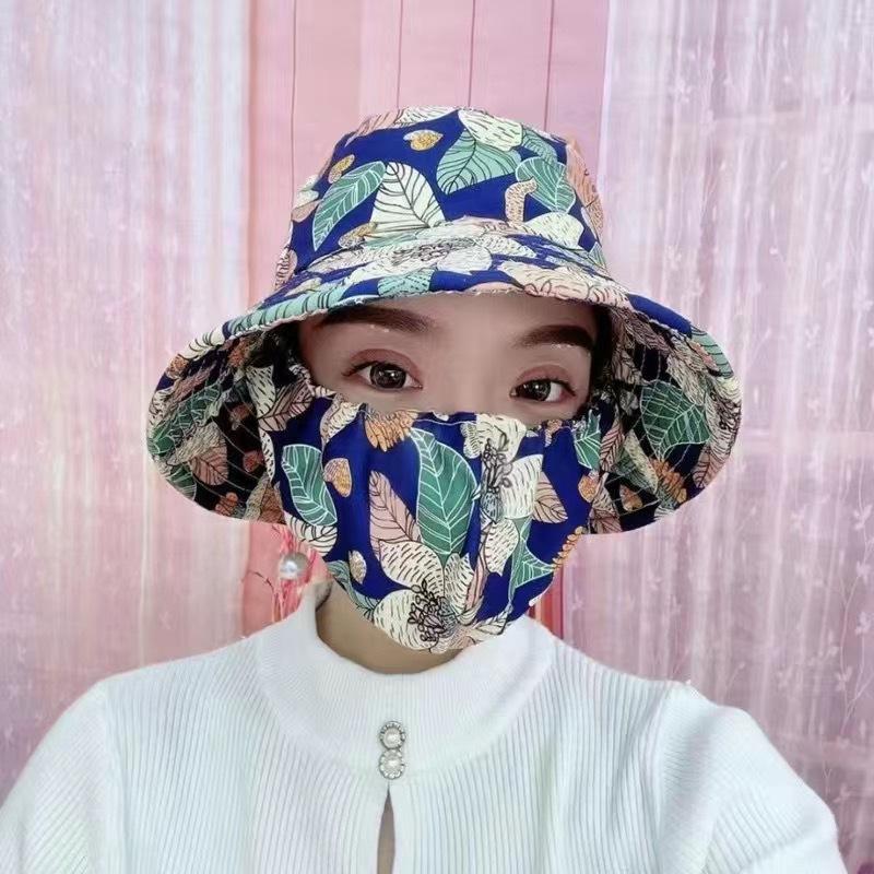 Новая панама с маской от солнца летняя шляпа интегрированная солнцезащитная шляпа защита лица ультрафиолетовая уличная шляпа для сбора чая цветочная