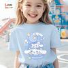 Милая летняя футболка с коротким рукавом и принтом Cinnamoroll для девочек, идеальный подарок для детей 4-14 лет, модная для уличного стиля