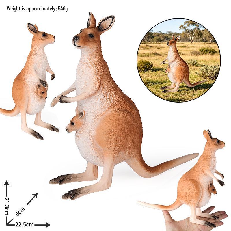 Realistic Kangaroo Mother and Child Model - Children's Cognitive Toy and Gift Ornament
