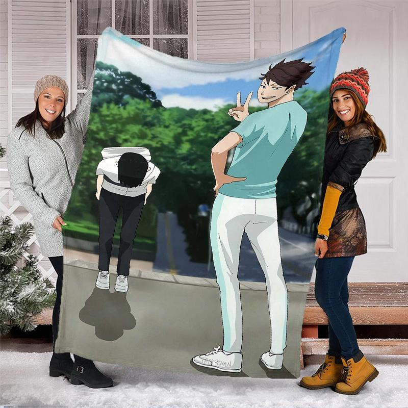 1pc Oikawa Tooru1 Theme Blanket - Digital Print, Polyester, Cozy for All Seasons, Perfect for Outdoor, Camping, and Travel