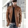 Luxury Men's PU Leather Jacket - Fleece Lined Warm Winter Coat for Casual Windproof Outfits