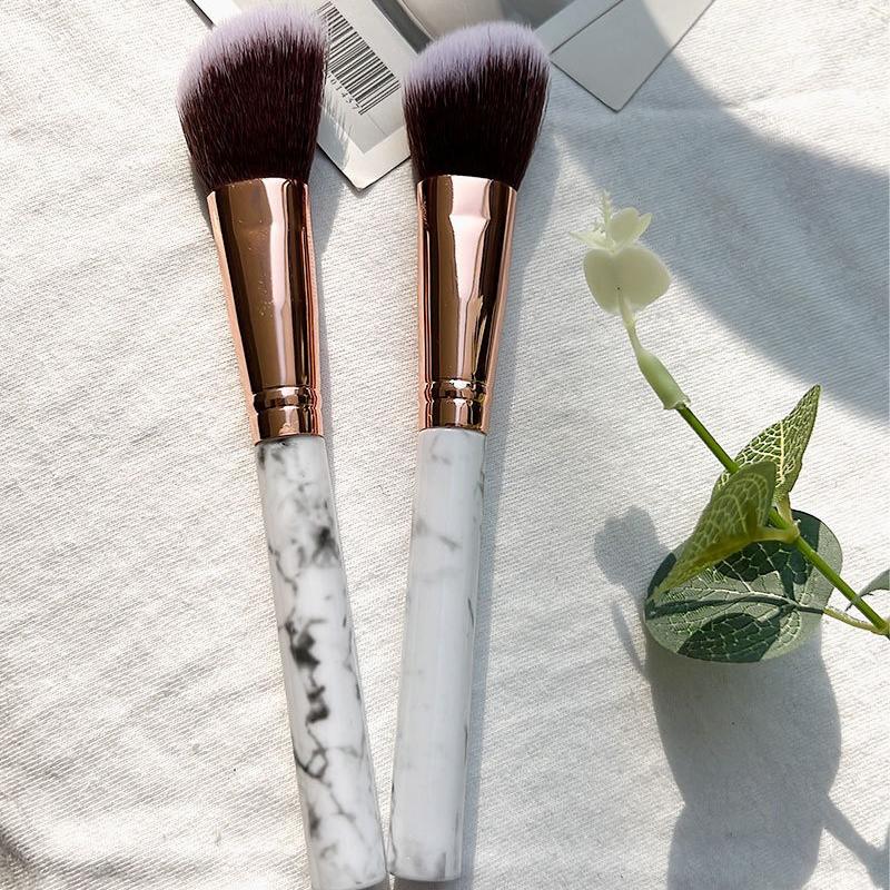 Marble Color Contour Brush 2pcs Highlighting Brush Loose Powder Brush Beauty Tools