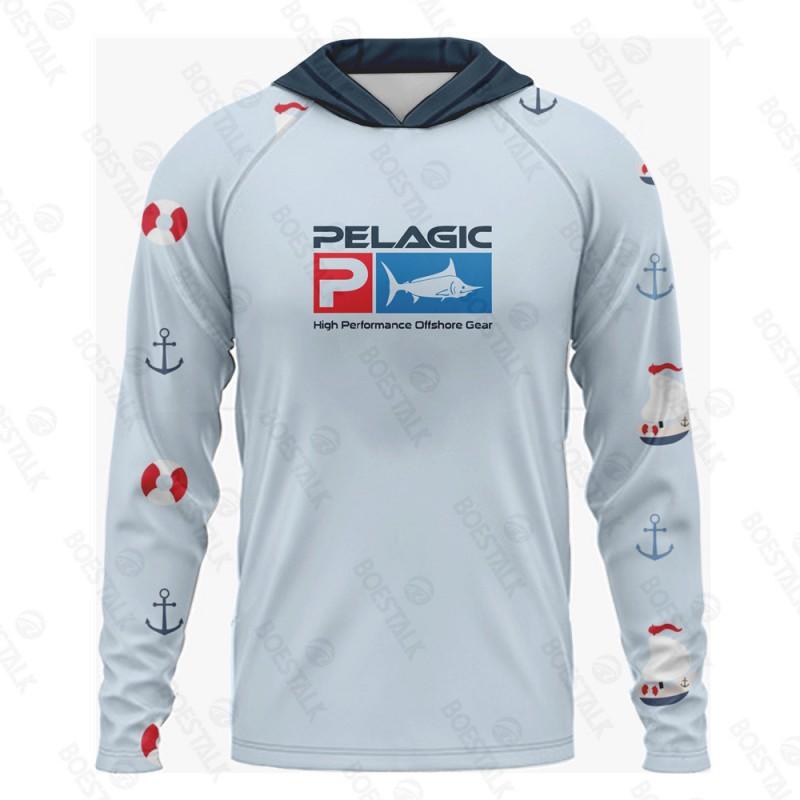 Mens Quick-Dry Hooded Fishing Shirt UPF 50 Sun Protection Long Sleeve Outdoor Angling Summer Fall