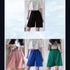 Летние быстросохнущие спортивные женские шорты из ледяного шелка, тонкие, тонкие, свободные, с высокой талией, широкие брюки средней длины, модная женская одежда