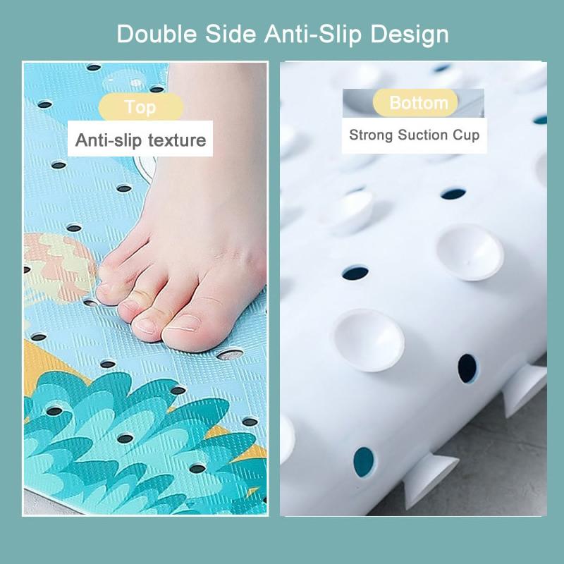 53x53cm Square Cute Cartoon PVC Bath Mat Anti-Slip Shower Bathtub Mats With Sucker Soft Bath Pad Kid's Elder Bathroom Carpet Rug