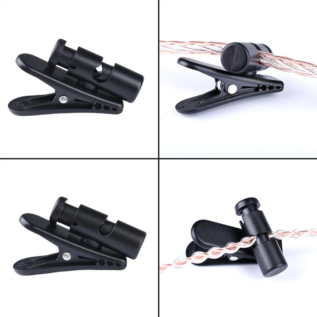 Rotatable Earphone Wire Clip Secure Cable Attachment To Clothing Black Headset Cord Organiser 360 Degree Rotation