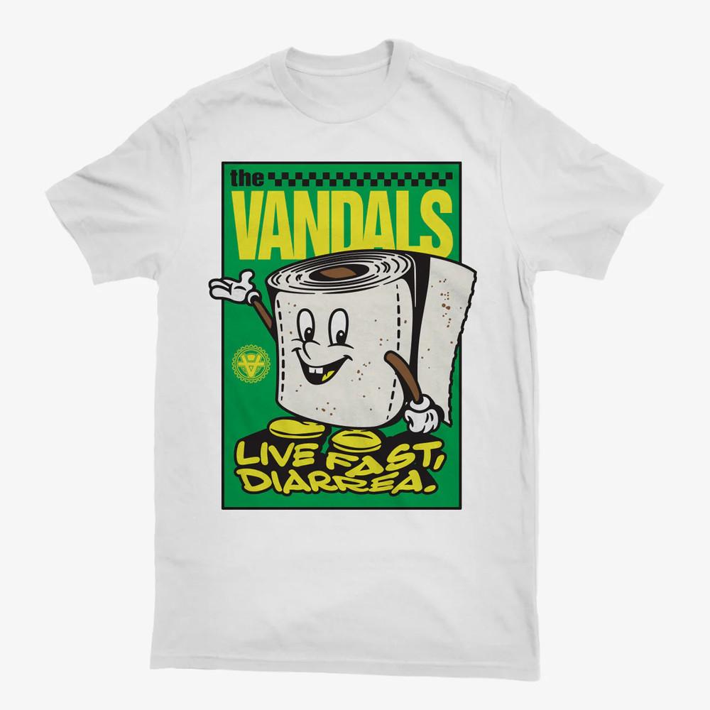 Футболка The Vandals Band Live Fast, Diarrhea Классическая белая Унисекс S-5XL ND851 Унисекс Футболка