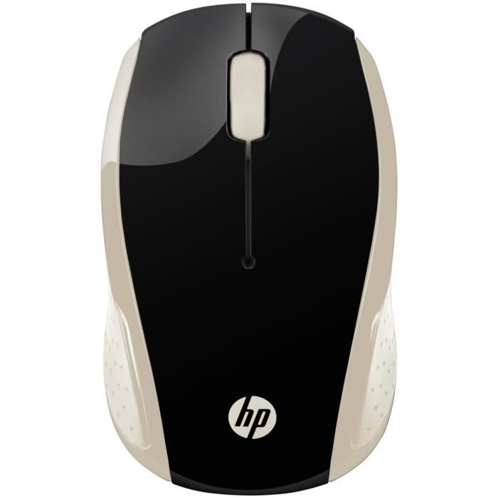 Souris sans fil hp 200 - noir et doré
