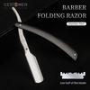 1 шт., черная ручка из АБС-пластика, парикмахерская, складной держатель для бритвы из нержавеющей стали, прямой край, бритва для удаления волос
