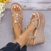 Women's Shoes 2024 Summer High Quality Women's Sandals Fashionable One-Piece Solid Color Roman Wedge Women's High Heels