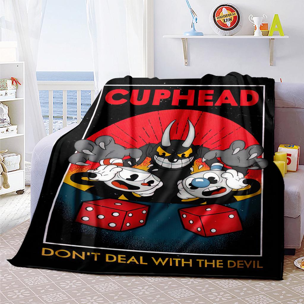 Cuphead's Devil Deal Soft Comfortable All Seasons blanket Sofa Office Naps blanket Outdoor Travel throw Perfect Gift
