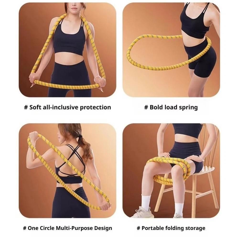 Foldable Spring Tube Yoga Circle Durable Yoga Fitness Hoops Weight Loss Circle Core Workout