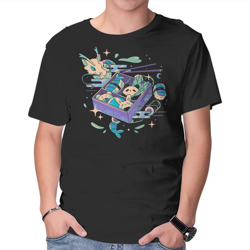 Unisex Crew Neck T-Shirt Sushi Animals Graphic Short Sleeve Casual Tee