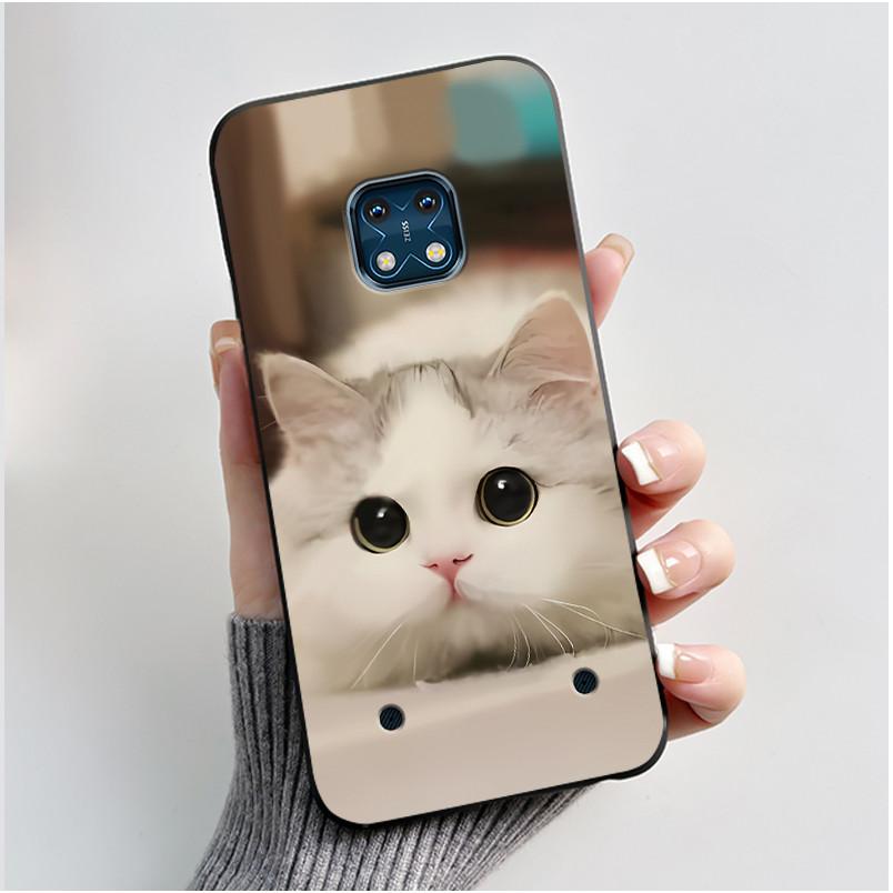 Чехол для Nokia XR20 Чехол Эстетичный Модный Милый Кот Астронавт Мультяшный Черный ТПУ Силикон Мягкий Ударопрочный Чехол для Телефона Задняя Крышка