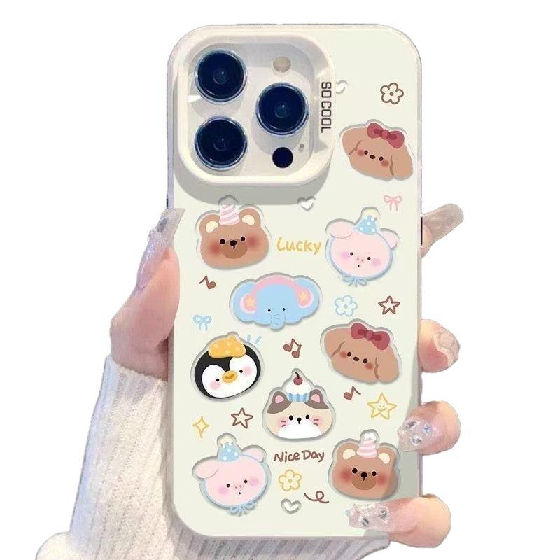Cute pet-themed iPhone 18 Pro Max case, iPhone 18 energetic case, European and American style, 1413