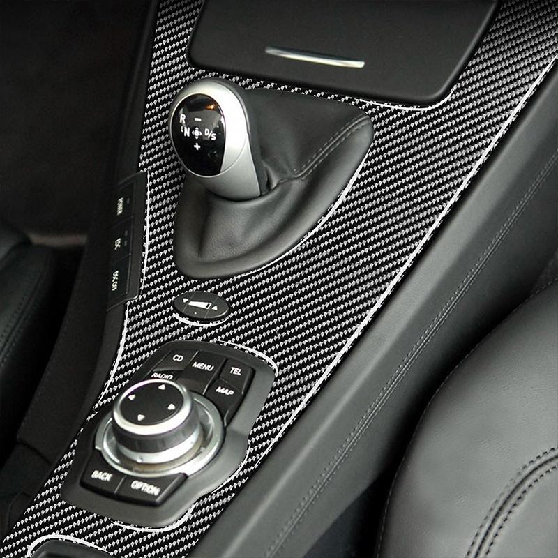 Для BMW E90 E92 E93 3 серии 2005-2012 настоящее углеродное волокно автомобиля панель переключения передач наклейка M производительность отделка наклейки