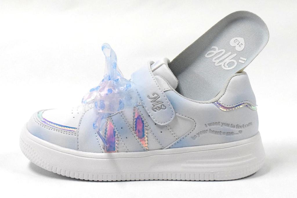 Equal Me Court Stylish and with Elastic and Lace Perfect for Casual and Sports Size Kids' Girls' Sneakers, Cute, Velcro, Straps, Ribbons, School,