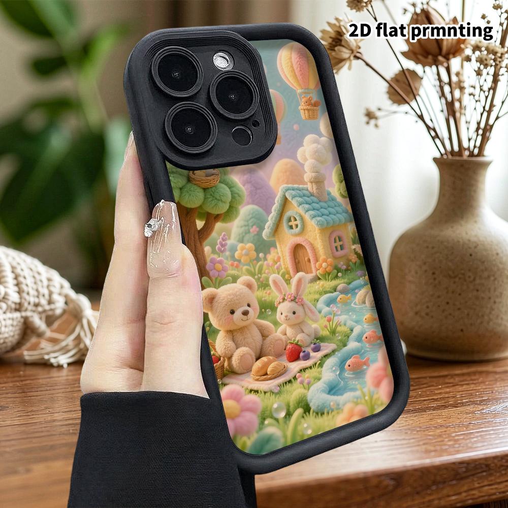 Чехол для телефона: Плоская 2D, подходит для защитного чехла iPhone 18, 17, 16, 15, 14, 13, 12 Pro, идеально подходит для весенних пикников, рождественских и хэллоуинских праздничных подарков