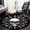 1pc Skull Arrows Office Round Area Rug, Under Office Chairs Bedroom Living Room Home Decor, Room Deco, Available in Various Sizes