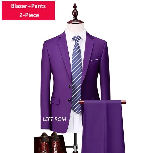 ( Куртка + Жилет + Брюки ) Бутиковый мужской деловой деловой костюм Pure Color, комплект из 3 предметов