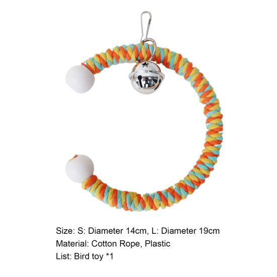 Игрушка-качалка с попугаем и игрушками для скалолазания, красочная хлопчатобумажная веревка, подвесная плетеная птица