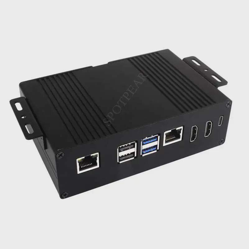 Комплект корпуса для Raspberry Pi 5 A: Особенности PCIe к Gigabit Ethernet со всеми интерфейсами, расположенными на одной стороне.
