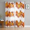 Thanksgiving Autumn Pumpkin Maple Leaf Tulle Curtains For Living Room Bedroom Modern Chiffon Sheer Kitchen Curtains