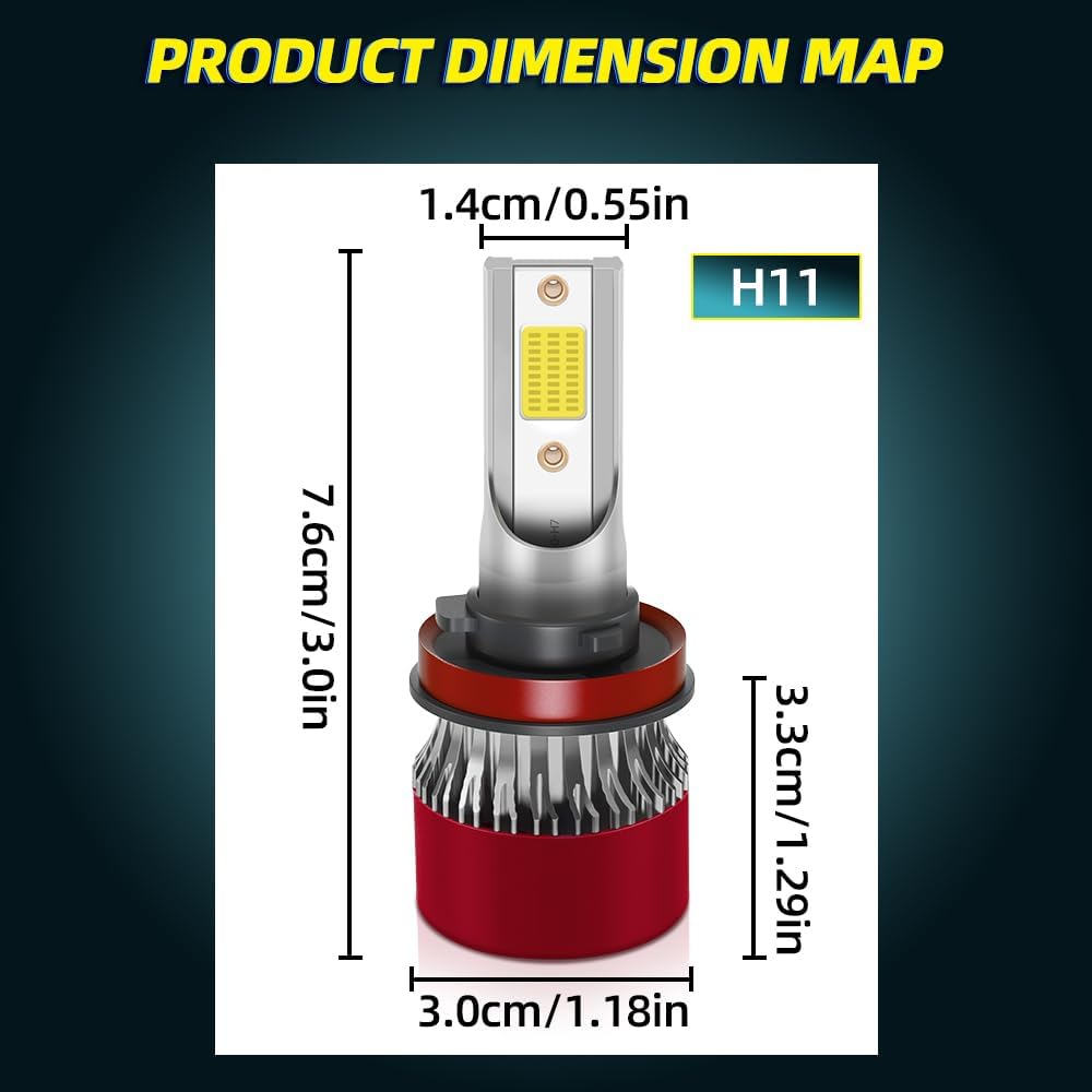 Light Bulbs Compatible for Chevrolet Silverado 1500 2500 3500HD H11/H9 High Beam H11/H9 Low Beam Fog Light Brightness 800% with Fan Plug and Play