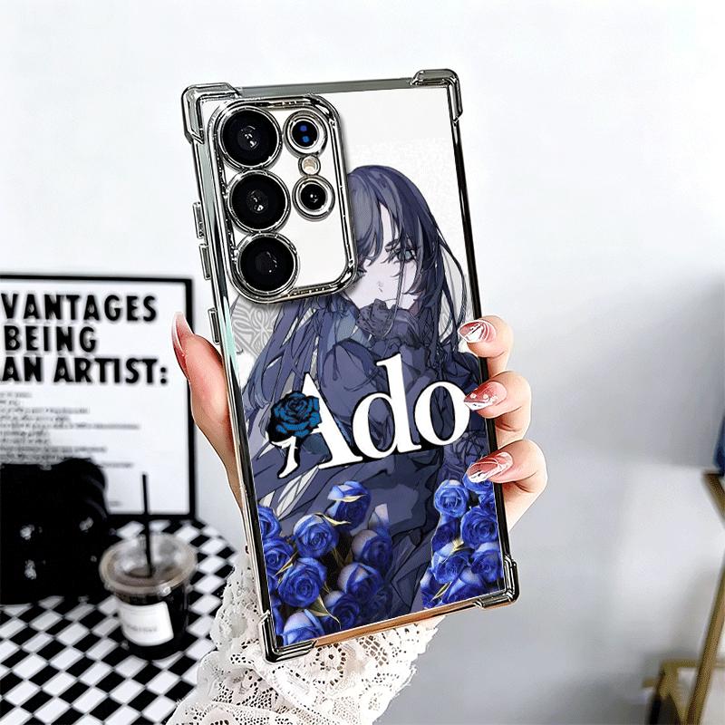 Ado Cartoon K-Kyogen X Uta Plating Phone Case For Samsung Galaxy S24 S25 FE S26 Edge S23 Ultra S22 S21 Plus S20 Anti-Fall Airaba