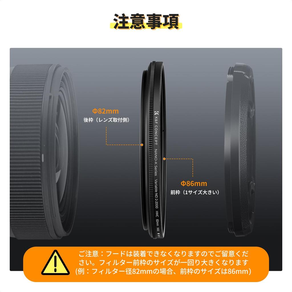 Concept 58mm Variable ND Light Attenuation 11 Levels AGC Optical 18 Layer Thin 3 Cleaning Cloths Ideal for Video Shooting K&F ND2-2000 Filter,